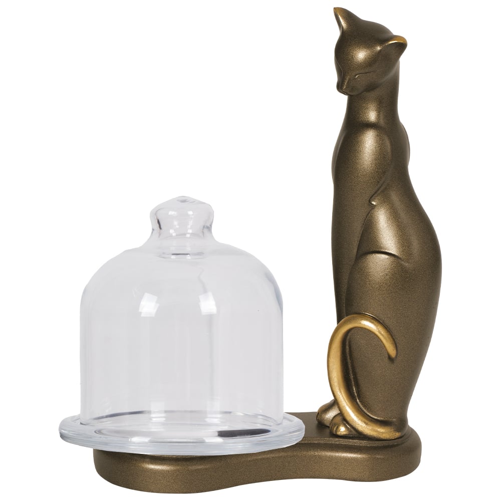 Фруктовница-конфетница BOGACHO, цвет бронзовый 52105/бронзовый Кошка Шелби - фото 1