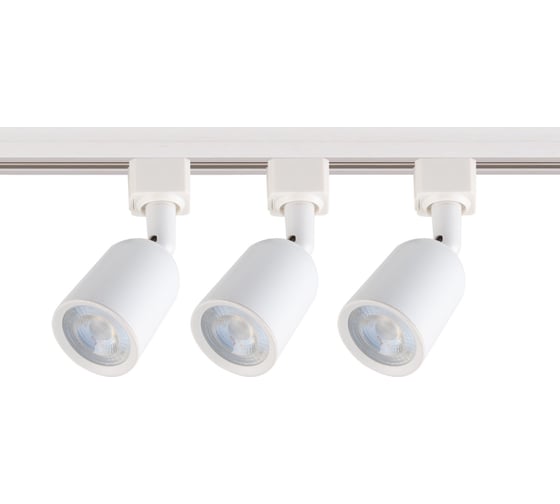 Изображение товара Светодиодный трековый светильник-прожектор Volpe ULB-Q292 8W-4200К-K WHITE SET31 3 штуки на шинопроводе 1 м с коннектором UL-00006781