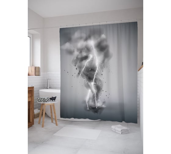 Изображение товара Фотоштора в ванную JOYARTY МУЛЬТИ 180x200 см sc_70932