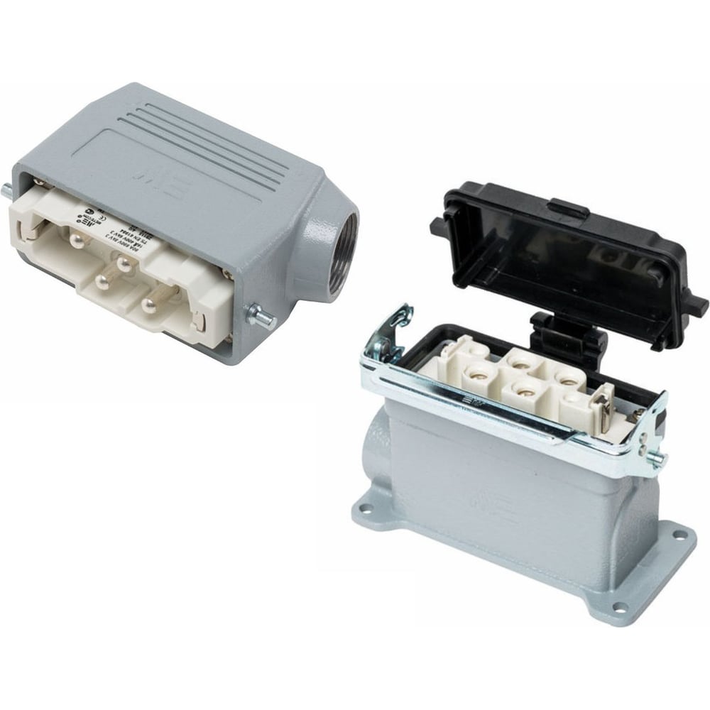 Изображение товара Промышленный прямоугольный разъем Mete Enerji H4K-AM-DCF 4-контактный алюминий IP65