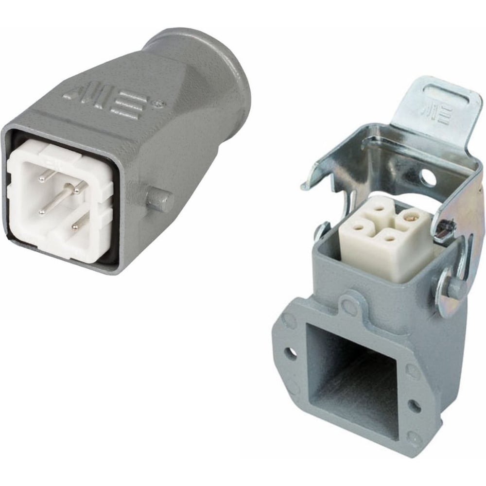 Изображение товара Промышленный прямоугольный разъем Mete Enerji H4A-BM-FF 4 контакта IP65 алюминий