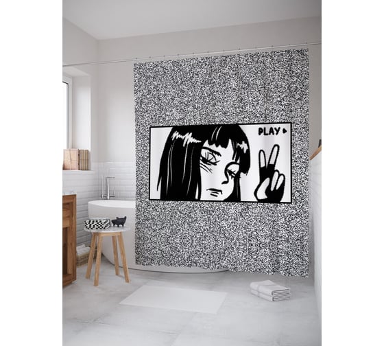 Изображение товара Фотоштора в ванную JOYARTY МУЛЬТИ 180x200 см sc_385257