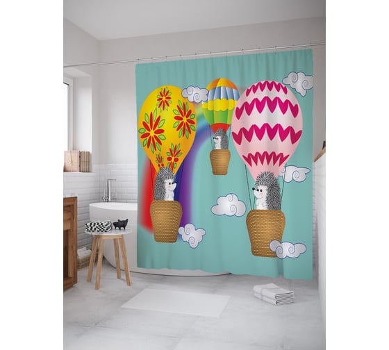 Изображение товара Фотоштора в ванную JOYARTY МУЛЬТИ 180x200 см sc_67703