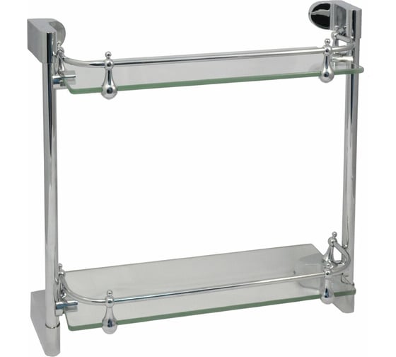 Изображение товара Полка Solinne Mirror стеклянная двухъярусная хром B-82711-2 2552.071