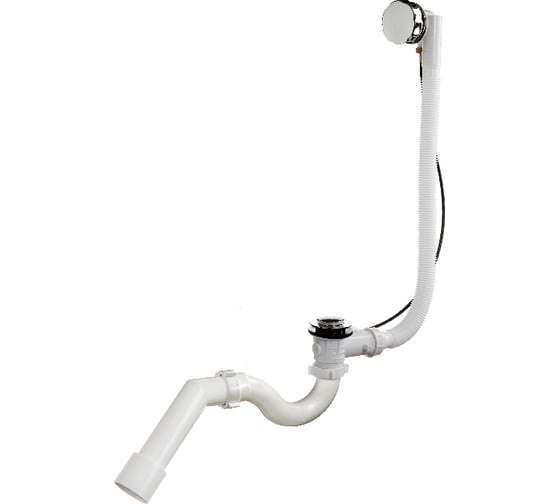 Изображение товара Сифон Орио 1 1/2" 40 "S" тип, полуавтомат, с переливом, с переходной трубой (45 градусов) 40-40/50 А-23087