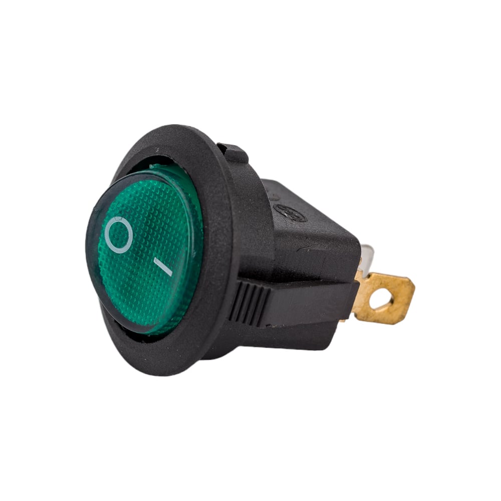 Изображение товара Круглая клавиша Nord-Yada 250V 6A зеленая с подсветкой 3контакта ON-OFF 2шт