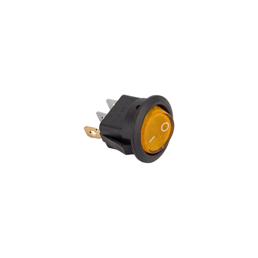 Изображение товара Круглая клавиша Nord-Yada 250V 6А желтая с подсветкой 3 контакта ON-OFF 2 шт