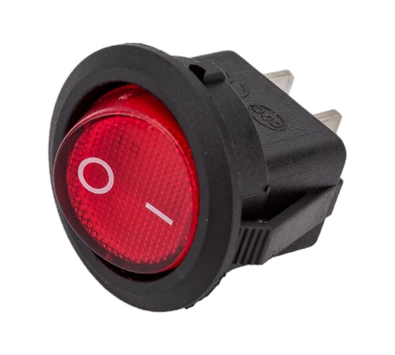 Изображение товара Круглая клавиша Nord-Yada 250V 6А красная (2контакта) ON-OFF (2шт в упаковке) 905483