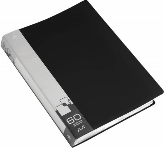 Изображение товара Папка БЮРОКРАТ BPV60BLCK с 60 прозрачными вкладками, A4, пластик, 0.7 мм, торцевой карман с бумажной вставкой, черный, 26 шт 816949