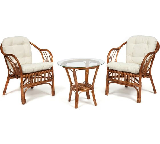 Изображение товара Террасный комплект Tetchair NEW BOGOTA 2 кресла, стол, с подушками, ротанг 13341