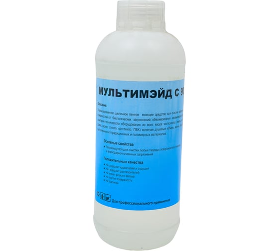 Изображение товара Концентрированное щелочное комплексное средство для плитки и сантехники, Мультимэйд С90 1 л 4607002302840