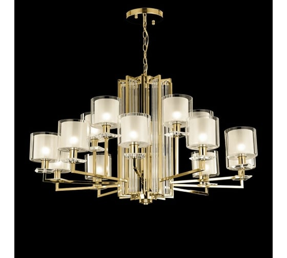 Изображение товара Подвесная люстра Crystal Lux NICOLAS SP-PL10+5 GOLD/WHITE
