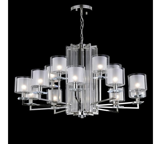 Изображение товара Подвесная люстра Crystal Lux NICOLAS SP-PL10+5 NICKEL/WHITE