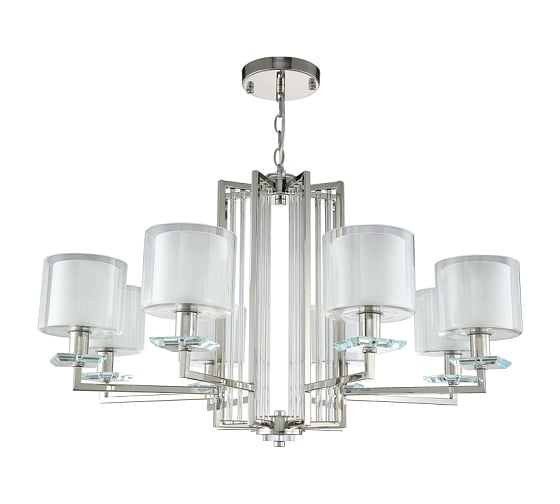 Изображение товара Подвесная люстра Crystal Lux NICOLAS SP-PL8 NICKEL/WHITE