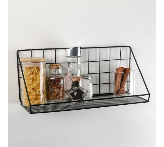 Изображение товара Полка Доляна "Лофт" 35x12x15,5 см, цвет черный 4442407