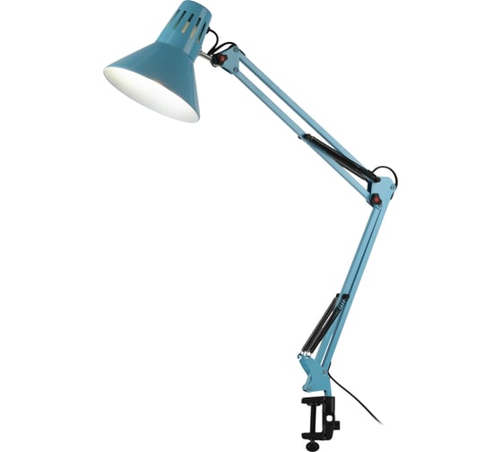 Изображение товара Настольный светильник ЭРА N-121-E27-40W-LBU Е27 на струбцине, голубой Б0052759