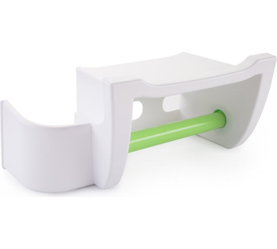 Изображение товара Держатель-полка для туалетной бумаги Berossi Mira снежно-белый, салатовый, пластик, 260x120x123 мм АС 25001382