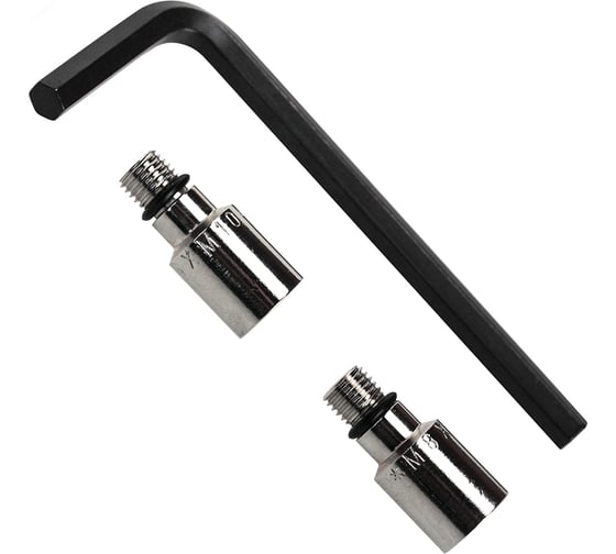 Изображение товара Набор переходников MPF М8*М10 для гибкой подводки смесителя (2шт + шестигранный ключ) ИС.101084