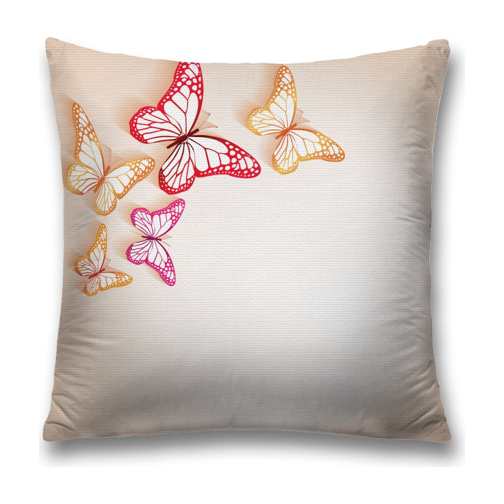 Изображение товара Декоративная наволочка JoyArty 45х45 см с молнией пурпурный оранжевый