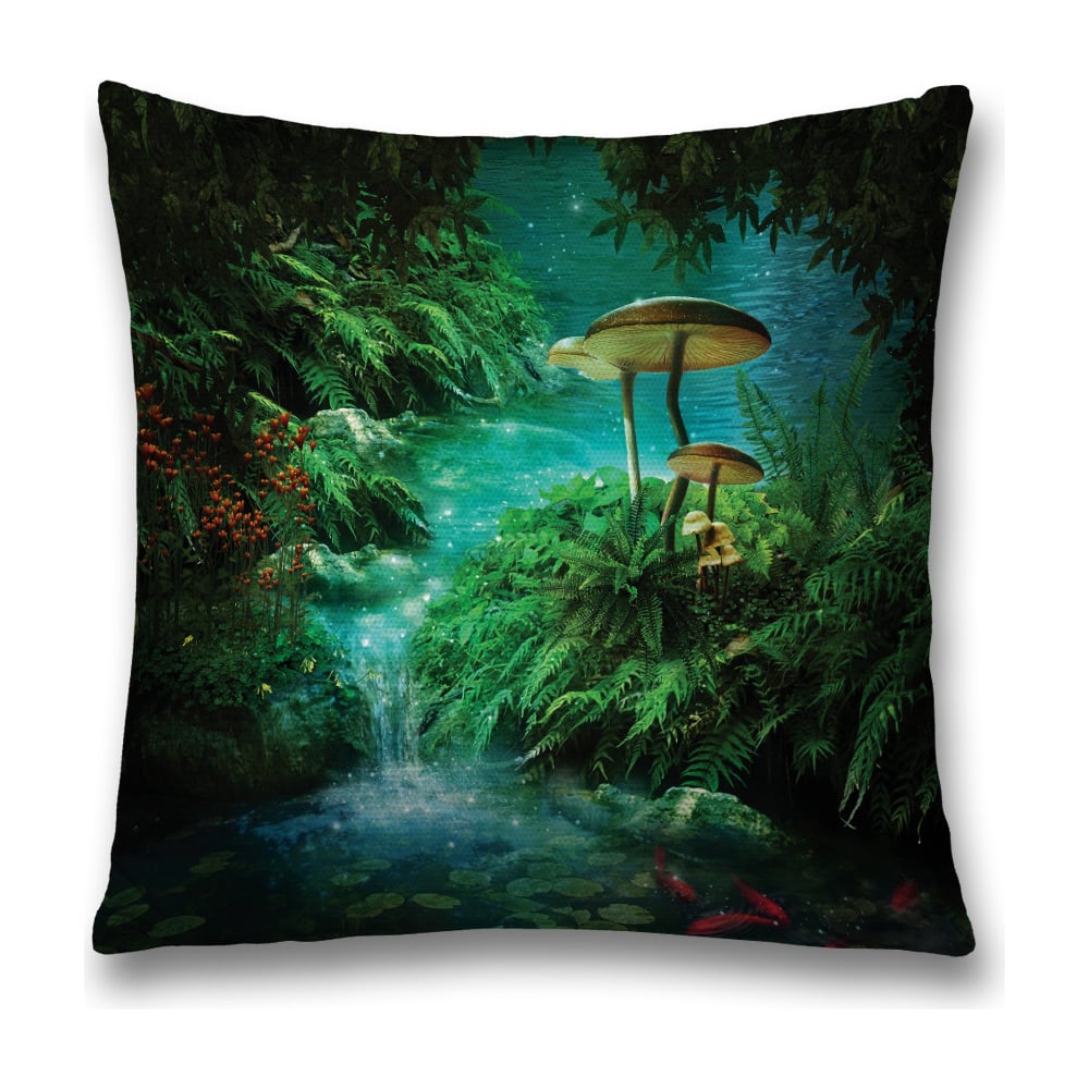 Изображение товара Декоративная наволочка JoyArty sl_12919 45х45 см из полиэстера в зеленых голубых и желтых цветах