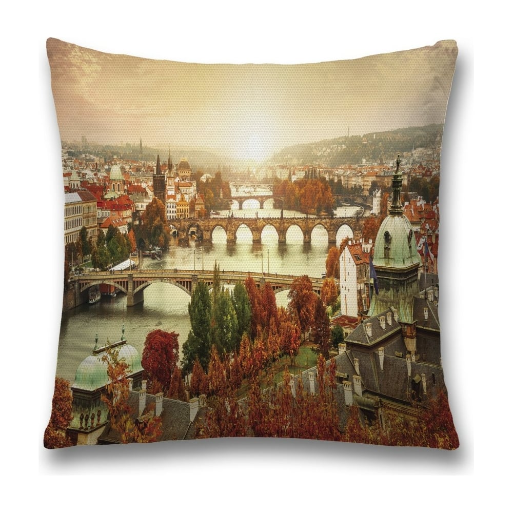 Изображение товара Декоративная наволочка JoyArty 45х45 см из полиэстера, молния, серый, белый, зеленый