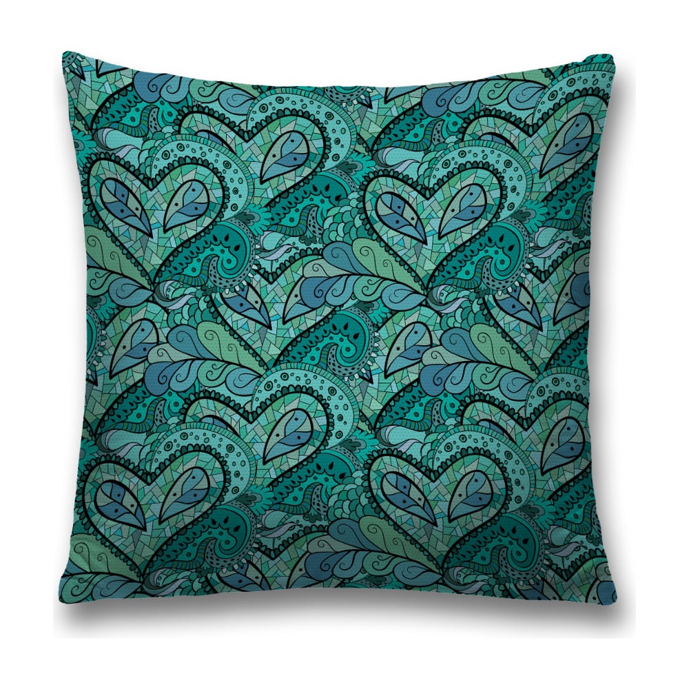 Изображение товара Декоративная наволочка JoyArty 45x45 см голубая бирюзовая синий полиэстер