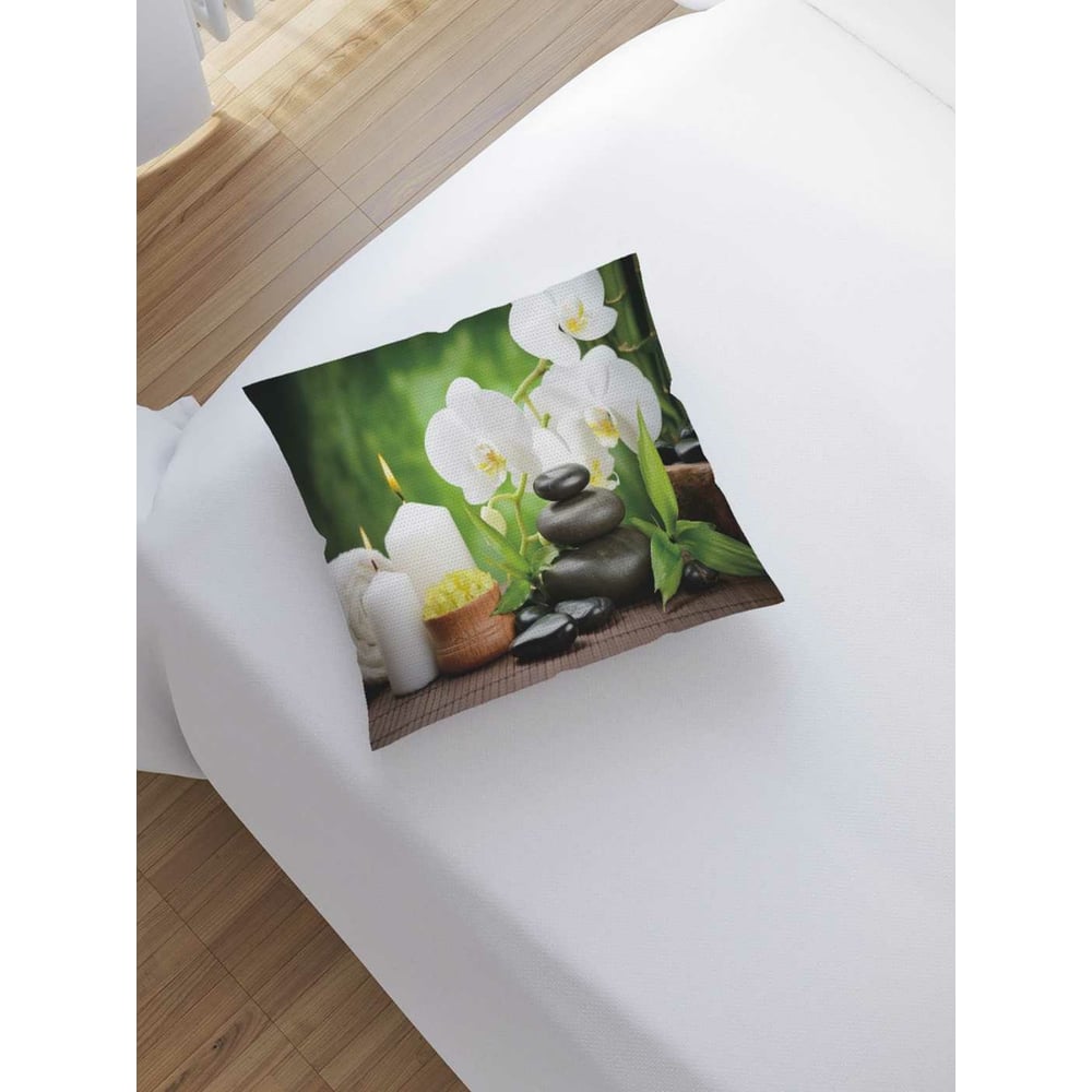 Изображение товара Декоративная наволочка JoyArty sl_21855 бело-зеленая 45х45 см