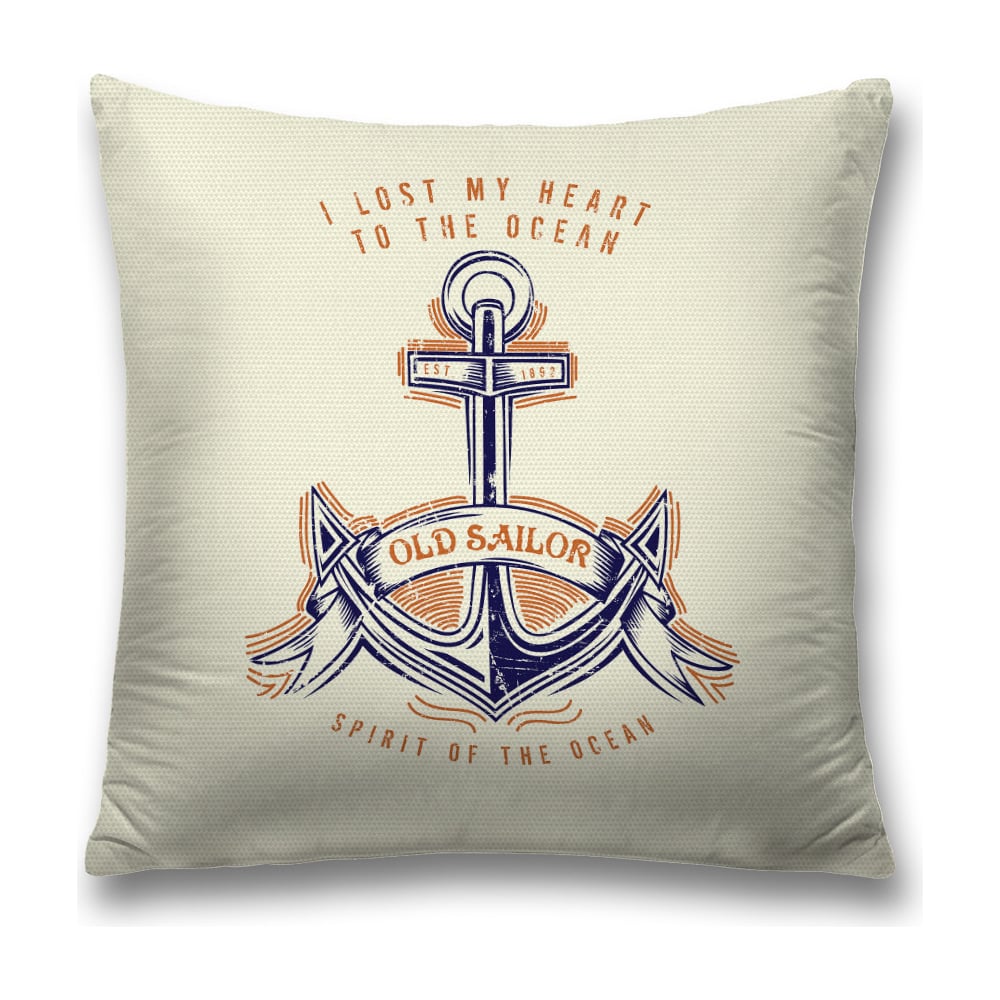 Изображение товара Декоративная наволочка JoyArty 45х45 см с молнией синяя и оранжевая