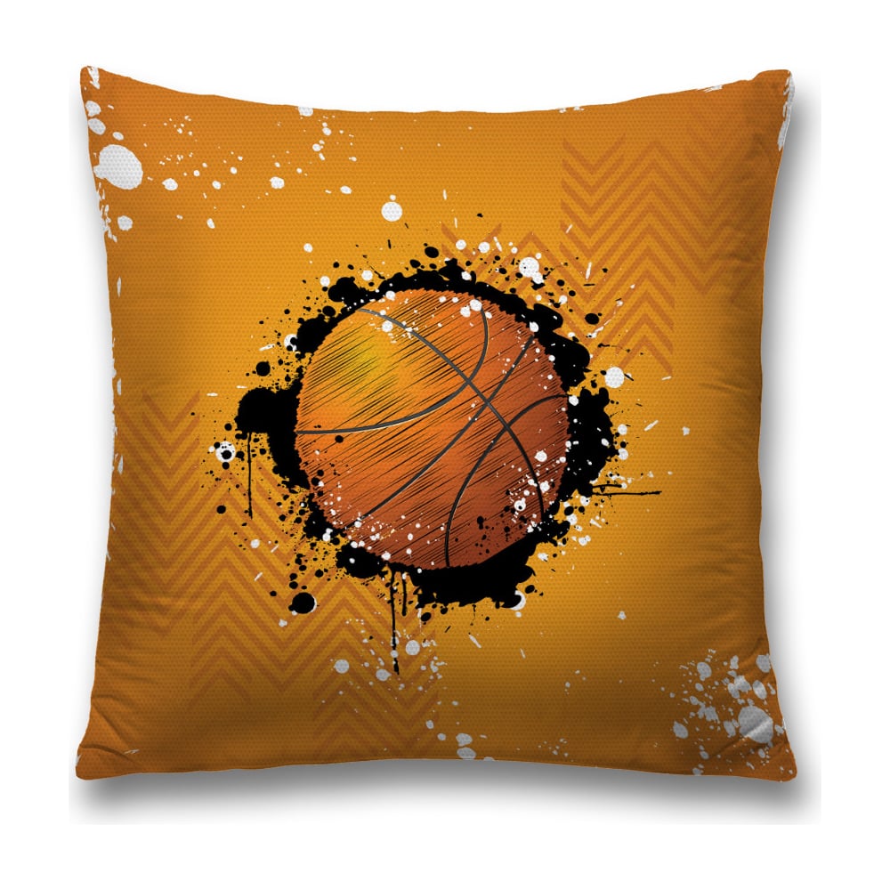 Изображение товара Декоративная наволочка JoyArty 45х45 см - ткань полиэстер оранжевая коричневая черная