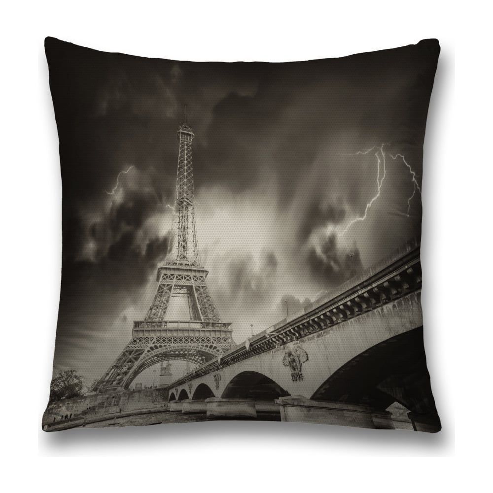 Изображение товара Декоративная наволочка JoyArty 45х45 см с молнией серый, черный, белый