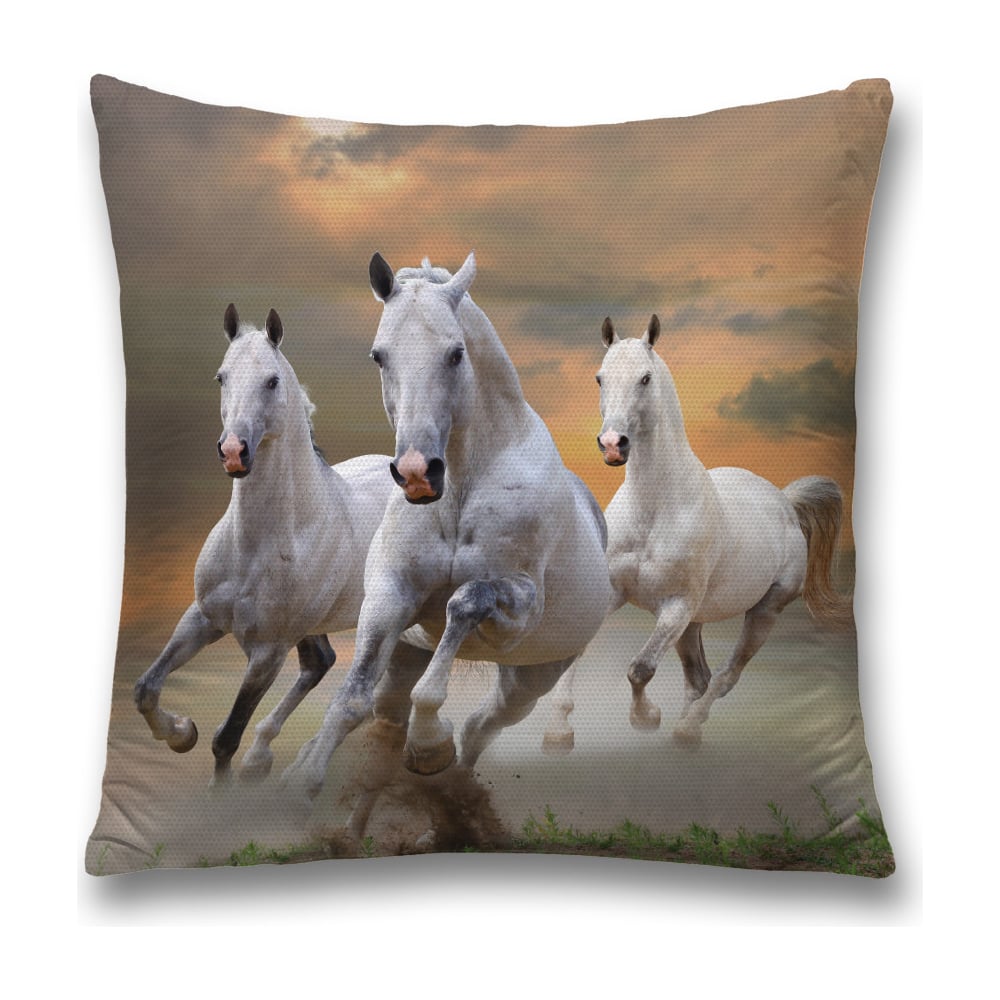 Изображение товара Декоративная наволочка JoyArty 45х45 см полиэстер серый белый коричневый