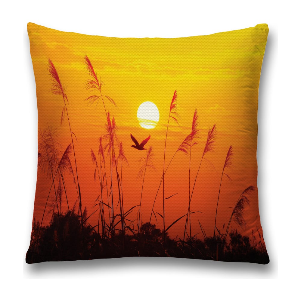 Изображение товара Декоративная наволочка JoyArty 45x45 см с молнией оранжевая и черная