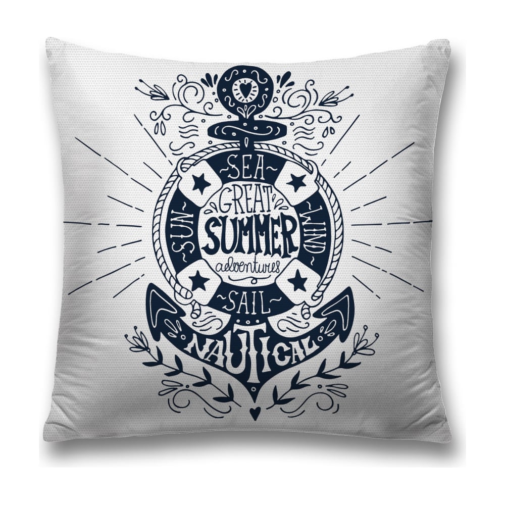 Изображение товара Декоративная наволочка JoyArty 45х45 синяя и серая для интерьера