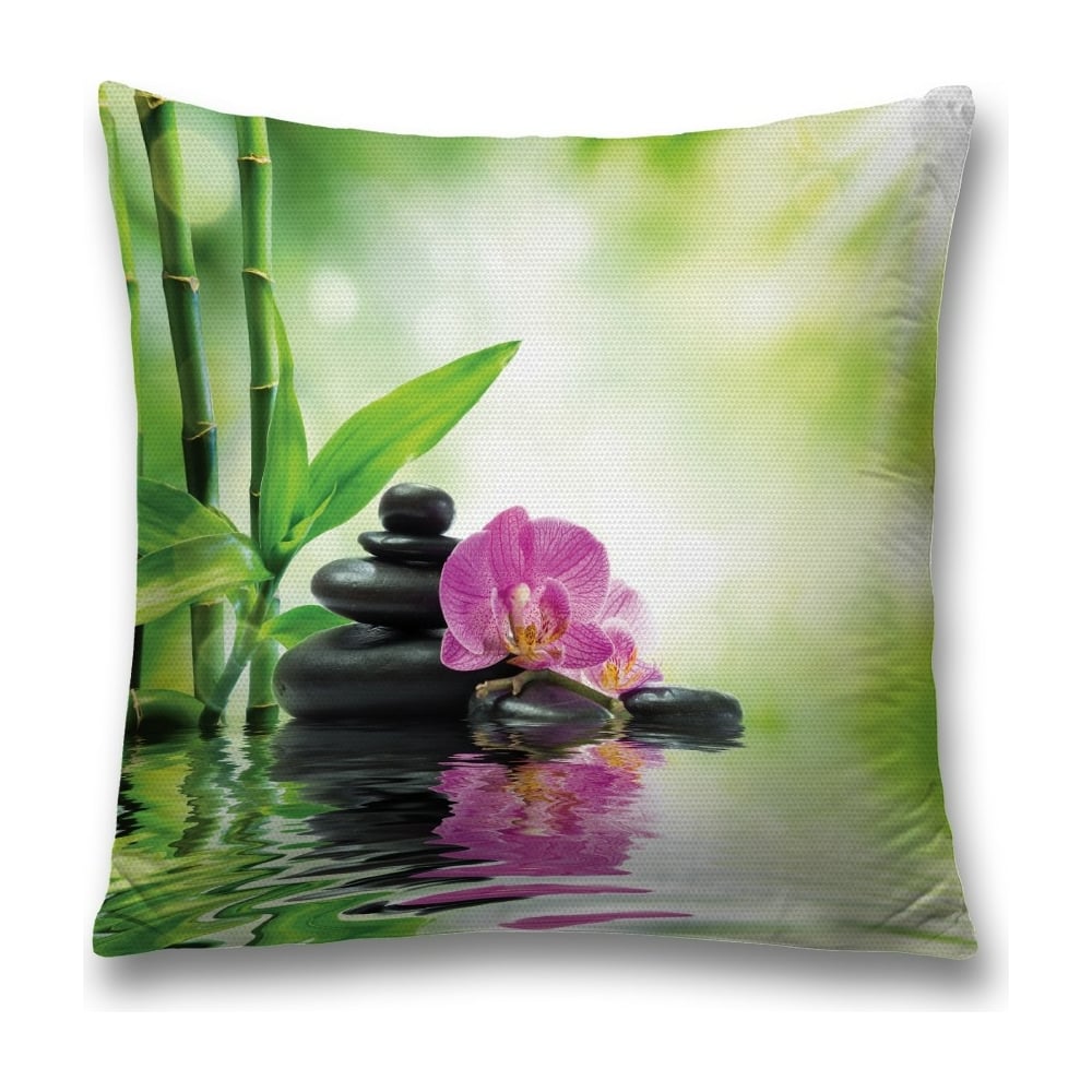 Изображение товара Декоративная наволочка JoyArty 45х45 см полиестер молния зеленый розовый коричневый