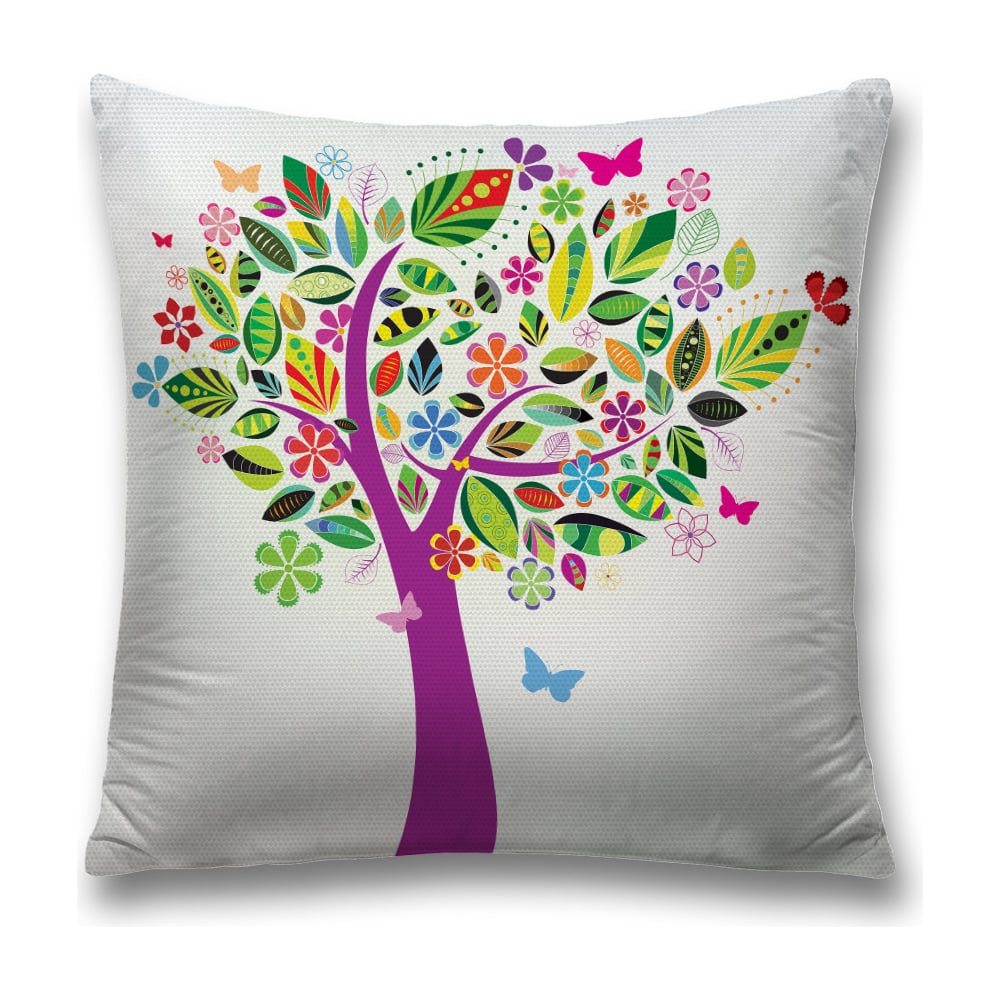 Изображение товара Декоративная наволочка JoyArty 45х45 см фиолетовая зеленая розовая полиэстер