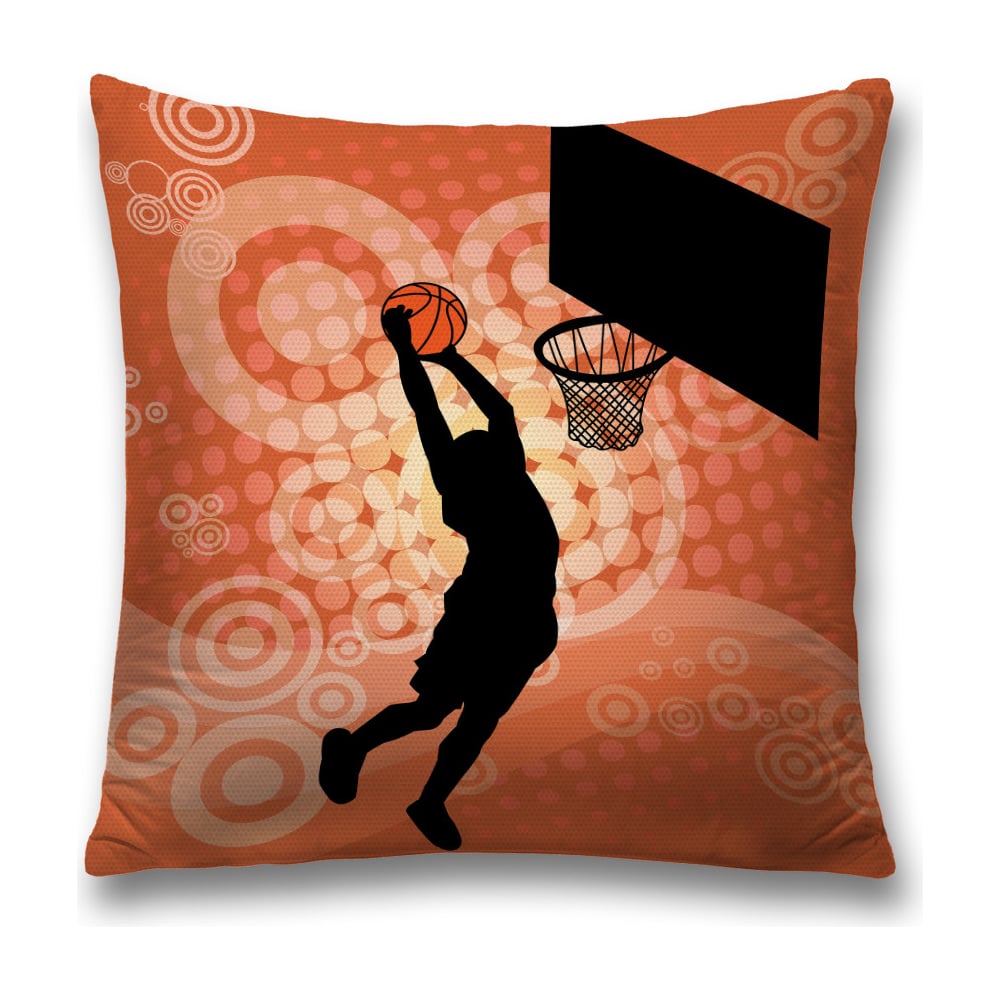 Изображение товара Декоративная наволочка JoyArty 45x45 см оранжевый черный с молнией