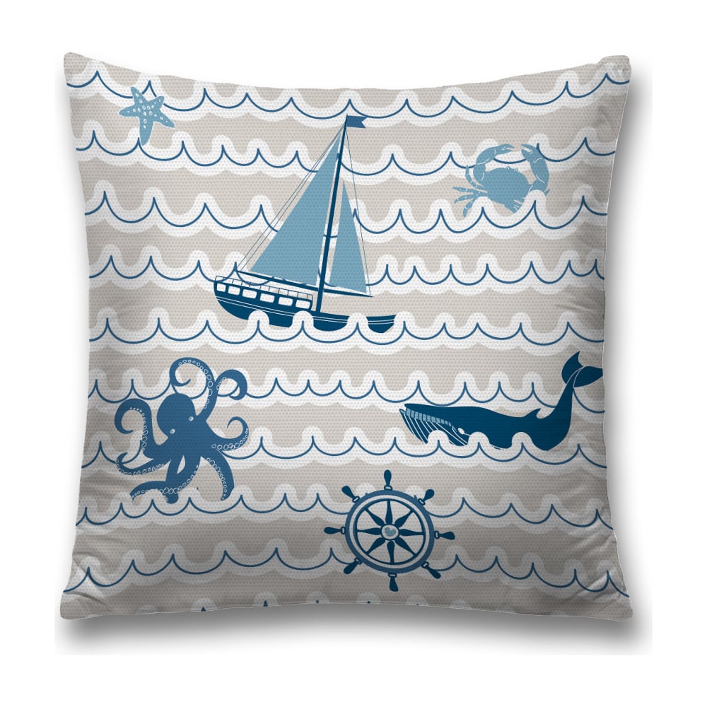 Изображение товара Декоративная наволочка JoyArty sl_16721 45x45 см голубая с синей и бежевой расцветкой