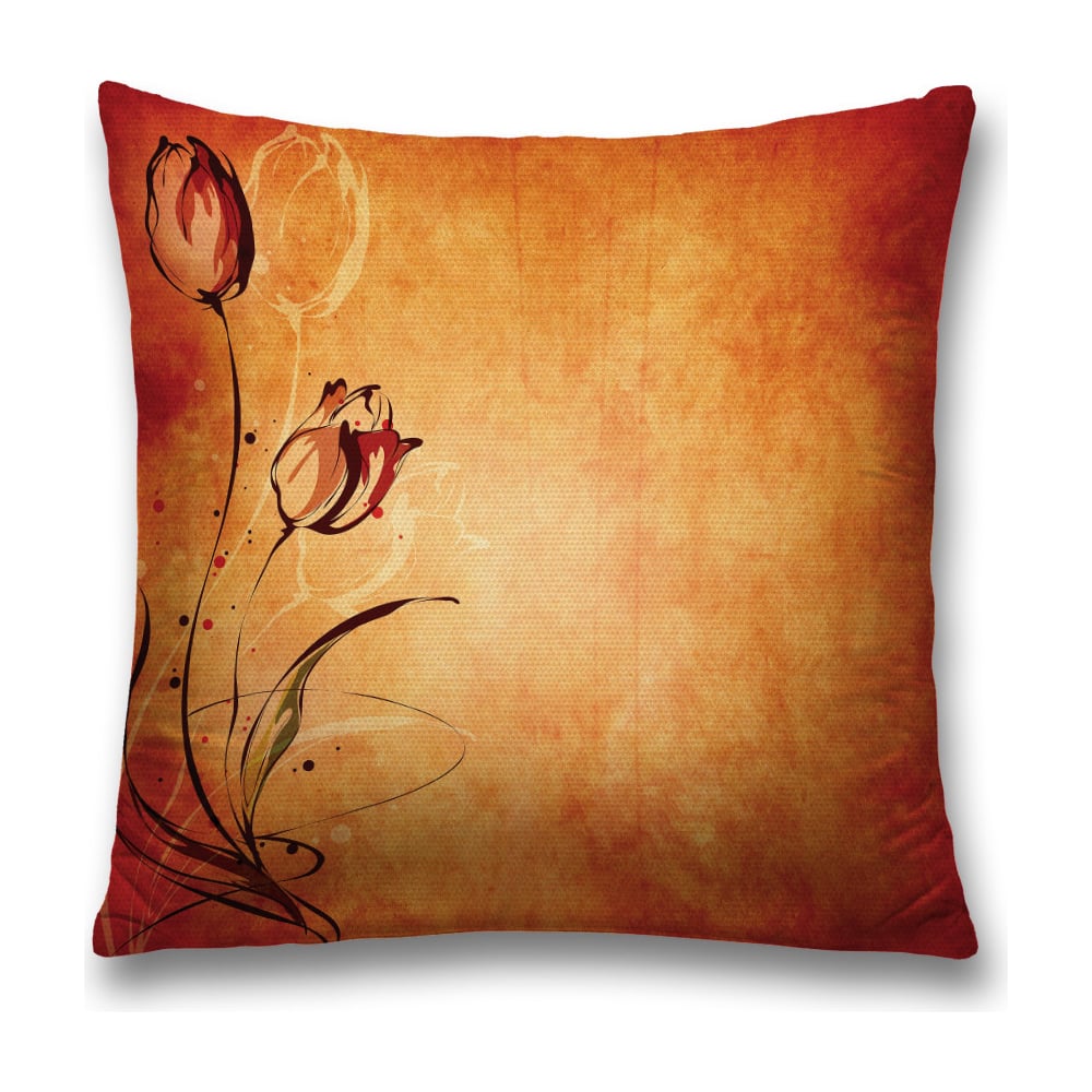 Изображение товара Декоративная наволочка JoyArty 45х45 см оранжевый и красный полиэстер