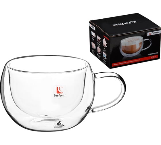 Изображение товара Стеклянная кружка PERFECTO LINEA Capuchino с двойными стенками 300 мл 30-001300