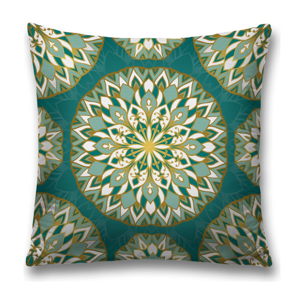 Изображение товара Декоративная наволочка JoyArty sl_15724 бирюзовая и желтая 45х45 см