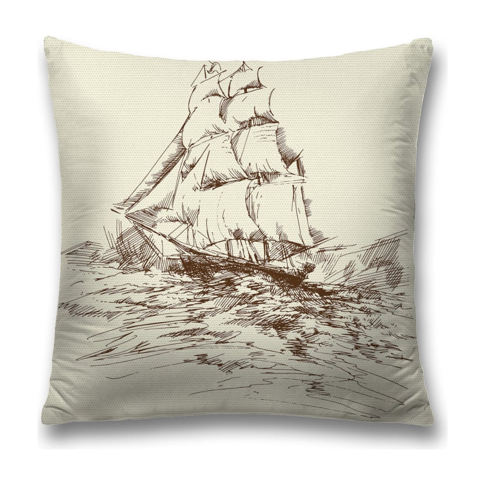 Изображение товара Декоративная наволочка JoyArty 45х45 см бежево-коричневая с молнией