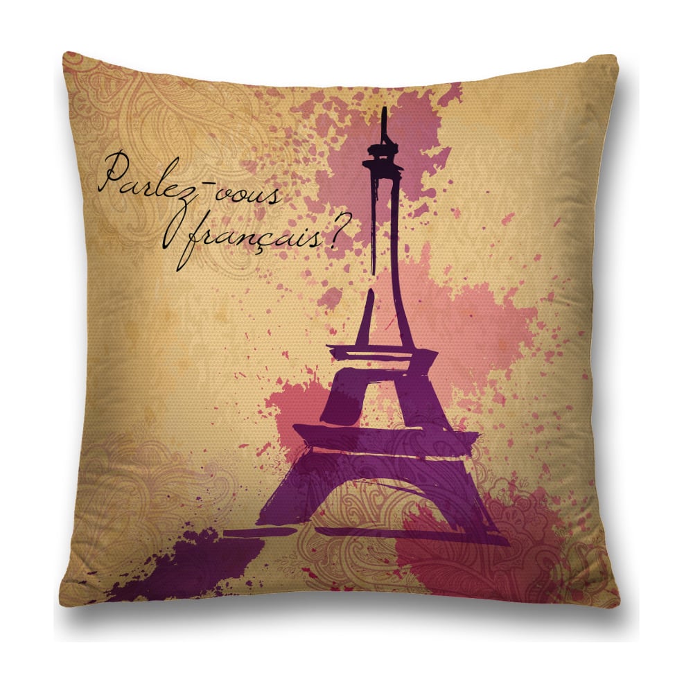 Изображение товара Декоративная наволочка JoyArty 45х45 фиолетовая розовая бежевый полиэстер