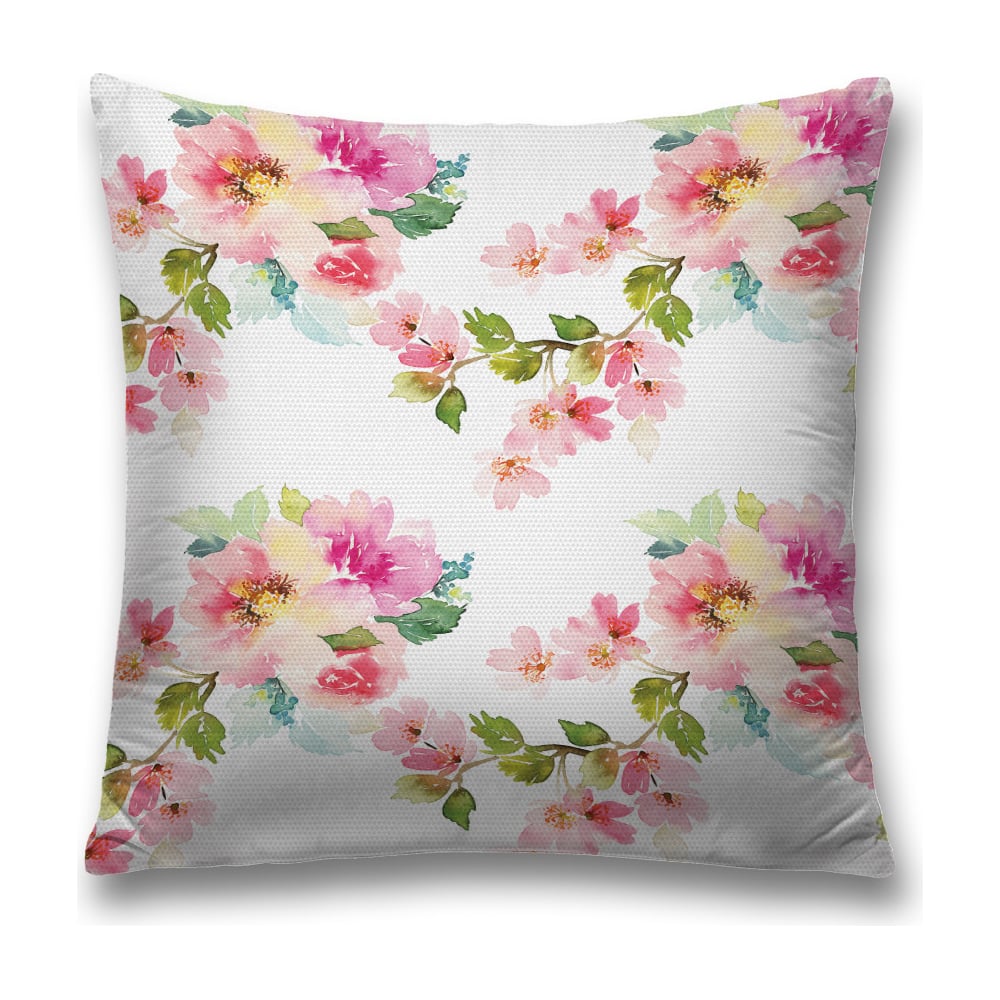 Изображение товара Декоративная наволочка JoyArty 45x45 см из полиэстера с молнией, зеленая и розовая