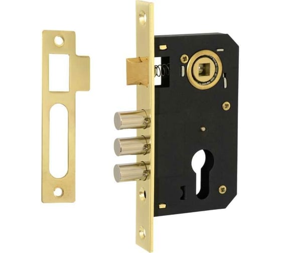 Изображение товара Врезной замок под евроцилиндр VETTORE 9011 SR-3R GP, золото 20313