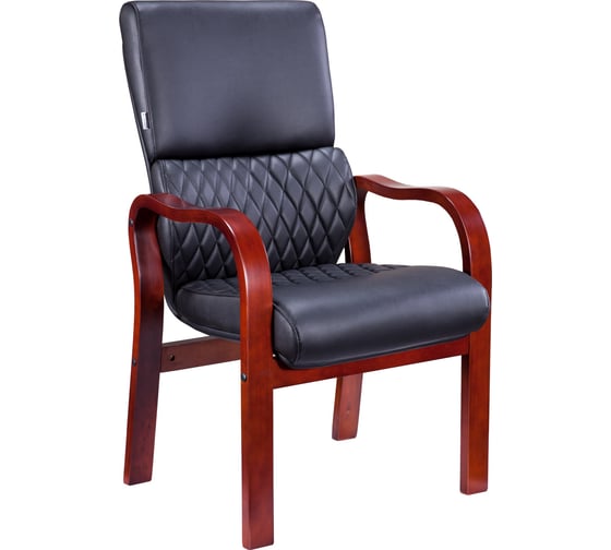 Изображение товара Кресло EVERPROF President Wood CF экокожа, черный EP 101 W PU Black Cf