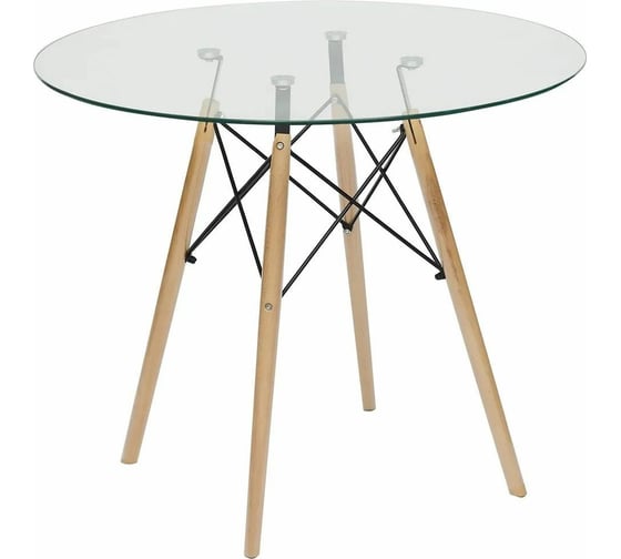 Изображение товара Стол Tetchair CINDY GLASS mod.80GLASS металл, стекло, D80x75 см, прозрачный 13068