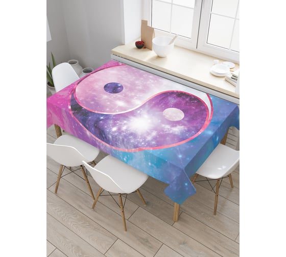 Изображение товара Прямоугольная скатерть JOYARTY Блестящий Инь-Ян из сатена tc_5506_120x145