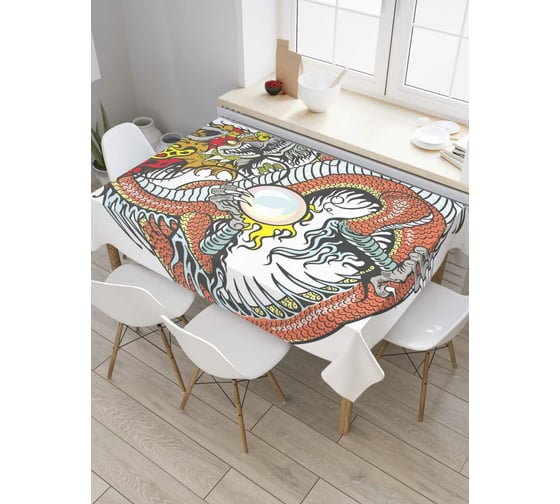 Изображение товара Прямоугольная скатерть JOYARTY Божественный дракон из сатена tc_36678_120x145