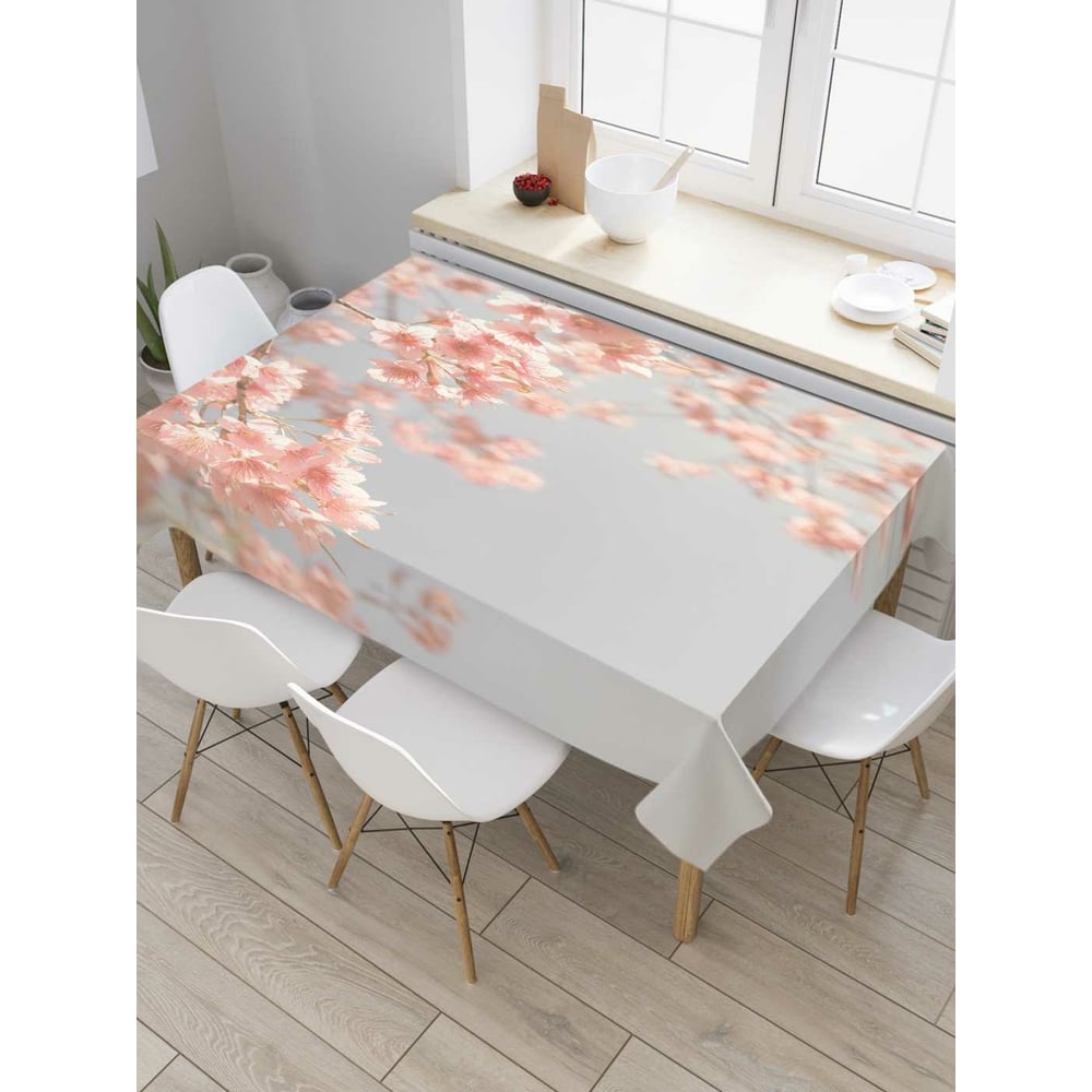 Изображение товара Прямоугольная скатерть JOYARTY Вишня под небом 120x145 см сатен водоотталкивающая