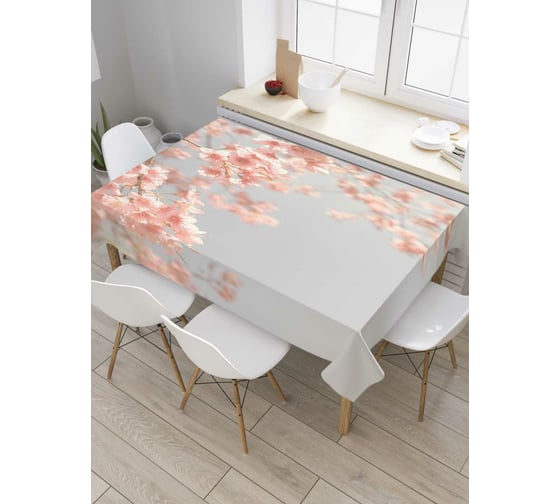 Изображение товара Прямоугольная скатерть JOYARTY Вишня под небом из сатена tc_43667_120x145